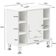 Bruxxi Koupelnová skříňka Hafa, 64 cm, bílá