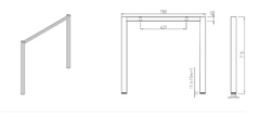 Samostatné podnoží HOXO pro kompletaci stolu, 60 cm, 120 cm