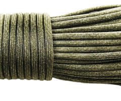 Kraftika Parašňůra, paracord 330, khaki zelená, splétaná