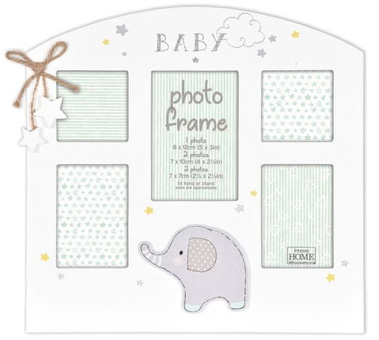 Innova GLITTER ELEPHANT rámeček MDF multi bílý