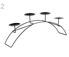 Kraftika 1ks černá kovový svícen oblouk délka 58cm