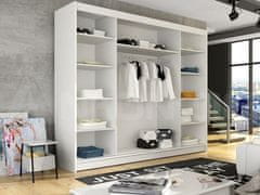 Nejlevnější nábytek Šatní skříň ANDE VI, bílá/zrcadlo