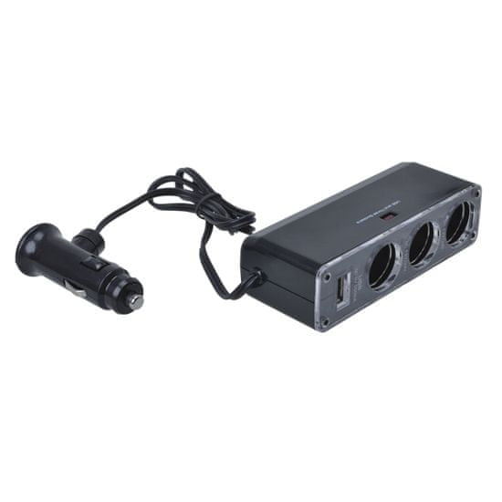 Automax Roztrojka zapalovače 12V/24V, 1xUSB 500mA