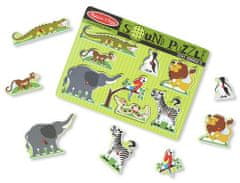 Melissa & Doug Dřevěné puzzle se zvuky ZOO