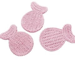 Kraftika Růžové pletené, háčkované rybičky, bižuterní komponenty