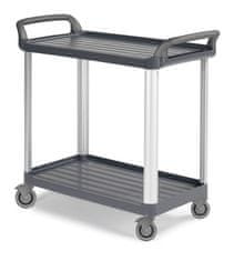 CLEANLIFE jídelní protihlukový vozík 3730 - hliníkové stojny, šedá barva