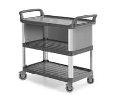 CLEANLIFE jídelní protihlukový vozík B 3700 - hliníkové stojny, šedá barva
