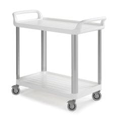 CLEANLIFE jídelní protihlukový vozík 3730 - hliníkové stojny, bílá barva
