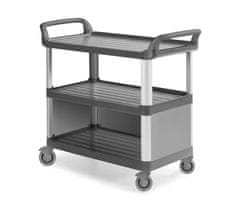 jídelní protihlukový vozík C 3700 - hliníkové stojny, šedá barva