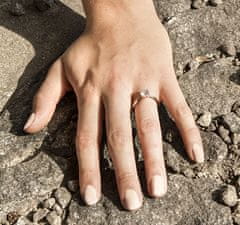 Beneto Růžově pozlacený stříbrný prsten s krystaly AGG201 (Obvod 52 mm)