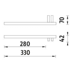 NIMCO Držák na ručníky levý do nábytku NIMCO KEIRA KE 22060AL-26