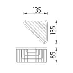 NIMCO Drátěná rohová police do sprchy, malá hluboká NIMCO Drátěný program OP 108N-26
