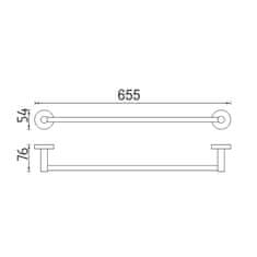 BPS-koupelny Držák na ručníky, 66 cm UNIX nerez - UNM 13061-10