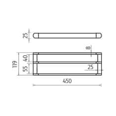 BPS-koupelny Držák na ručníky dvojitý, 45 cm NAVA - NA 28046D