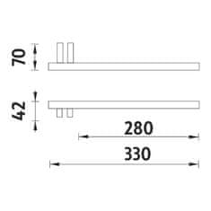 NIMCO Držák na ručníky pravý do nábytku NIMCO KEIRA KE 22060AP-26