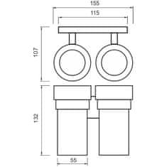 BPS-koupelny Držák sklenek dvojitý KEIRA - KE 22058DW-26