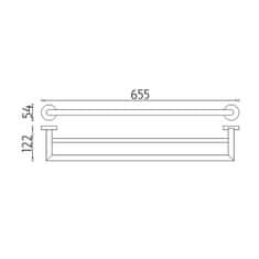 NIMCO Držák na ručníky dvojitý, 66 cm NIMCO UNIX UN 13061DA-26