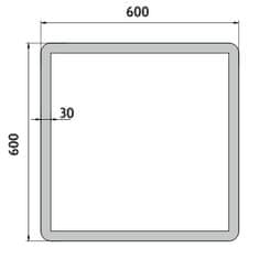 NIMCO Zrcadlo do koupelny 60x60 čtvercové s osvětlením NIMCO ZP 19066