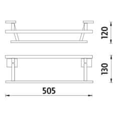 NIMCO Držák na ručníky dvojitý, 51 cm NIMCO KEIRA KE 22046D-26