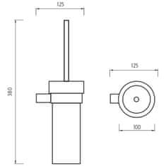 NIMCO WC štětka s držákem nástěnná NIMCO BORMO BR 11094W-26