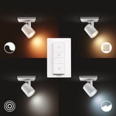 Philips Hue Runner SVÍTIDLO BODOVÉ LED, GU10, 5 W, 350 lm, 2200–6500 K, bílá BT (53090/31/P6) s dálkovým ovladačem a Bluetooth