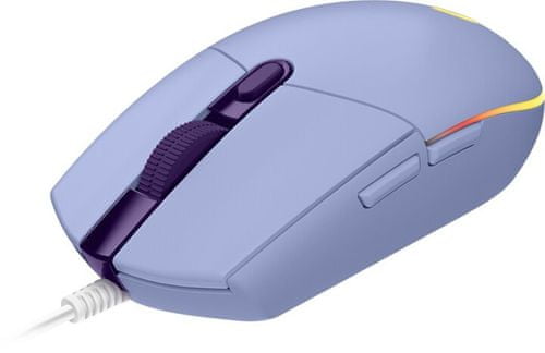 Herní myš Logitech G102 Lightsync, fialová (910-005854) kabelová 16 000 DPI rychlé nabíjení