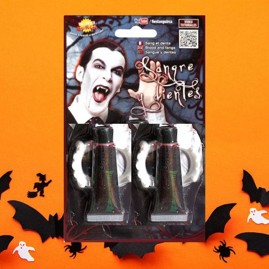 Upíří zuby s umělou krví - HALLOWEEN - 40 ml