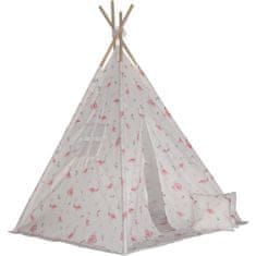 Enero Dětský stan Teepee FLAMENGO s rohoží a polštáři, rozměry 120x120x160 cm T-205