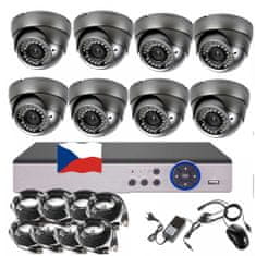 Eonboom 8CH 5MPx STARVIS kamerový set CCTV VR8D - DVR s LAN a 8x venkovní dome vari kamera