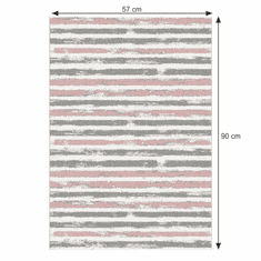 KONDELA Koberec, růžová/šedá/bílá, 57x90, KARAN