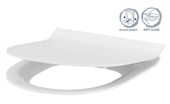 CERSANIT Wc sedátko crea slim oval duroplast antib. softclose/jedno tlačítko (K98-0177)