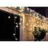 LED vánoční závěs, rampouchy, 120 LED, 3m x 0,7m, přívod 6m, venkovní, teplé bílé světlo, paměť, časovač