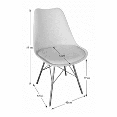 KONDELA Židle, bílá / chrom, TAMORA