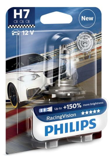 Philips RacingVision+150% 12972RVB1 H7 Px26d 12V 55W 1kus blistr