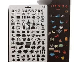 Kraftika Plastová šablona s motivem číslic, ikon, emoji, dekorace