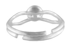 Kraftika Kovový prsten s bílou perličkou, postříbřený (925)