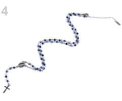 Kraftika 1ks 4 modrá ab náhrdelník z nerezové oceli růženec s