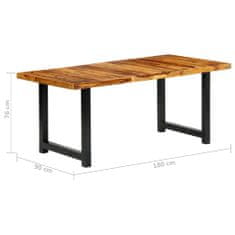 Greatstore Jídelní stůl 180 x 90 x 76 cm masivní sheeshamové dřevo