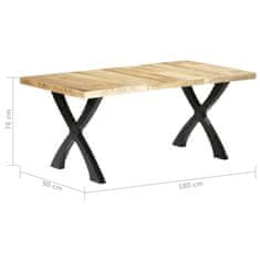 Greatstore Jídelní stůl 180 x 90 x 76 cm masivní mangovníkové dřevo