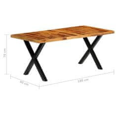 Greatstore Jídelní stůl 180 x 90 x 76 cm masivní sheeshamové dřevo