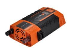 Carspa Napěťový měnič PID600-12, 12V/230V+2xUSB 600W, modifikovaná sinus, digitální display, vhodný do auta