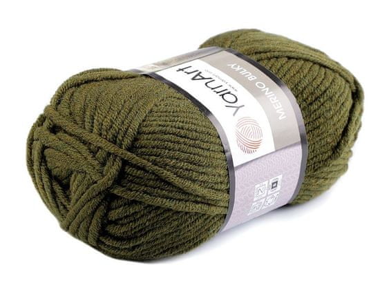 Kraftika 1ks (530) zelená pletací příze merino bulky 100g yarnart