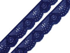 Kraftika 13.5m dark navy elastická krajka šíře 28mm