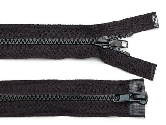 Kraftika 1ks 322 black zip kostěný 5mm dělitelný 2 jezdce 85 cm