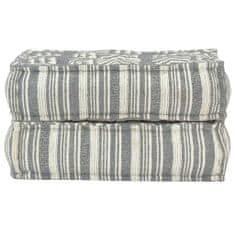 Greatstore Pouf 60 x 70 x 36 cm šedý pruhovaný textil