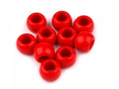 Kraftika 10ks 4 (31) červená plastové korálky s velkým průvlekem