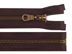 Kraftika 1ks chocolate brown staromosazný zip šíře 6mm délka 65cm