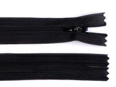 Kraftika 1ks black spirálový zip skrytý šíře 3mm délka 55cm dederon,