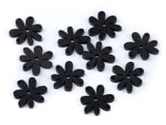 Kraftika 10ks černá dřevěný květ 20x25mm, korálky ostatní, dřevěn