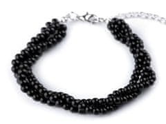 Kraftika 1ks (80) černá perlový náramek třířadý